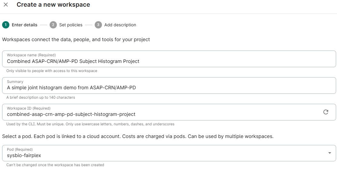 Create a new workspace