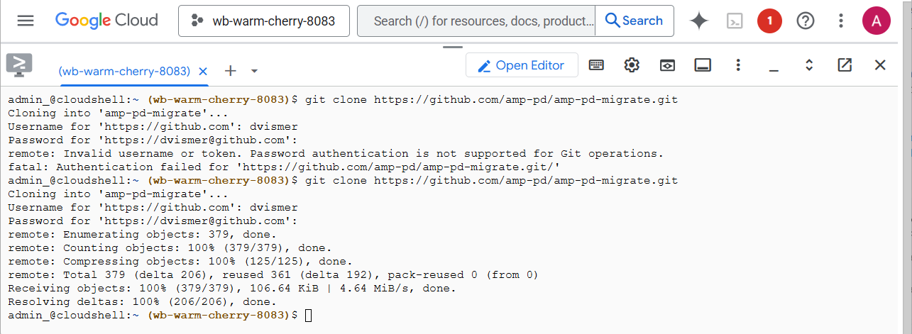 clone amp-pd-migrate
